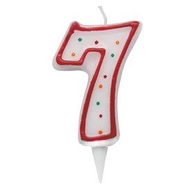 85973 Candelina Zuccherino - numero 7 - H 8.5 cm - Big Party