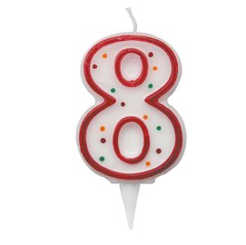 85974 Candelina Zuccherino - numero 8 - H 8.5 cm - Big Party