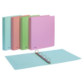 Raccoglitore Pastel - 22 x 30 cm - 4 anelli tondi 15 mm - PP - colori assortiti - Favorit