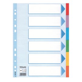 Intercalare cartoncino - 6 tasti colorati - A4 - Esselte