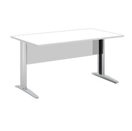 Scrivania lineare Easy - 120 x 80 x 72 cm - Bianco/grigio cromato