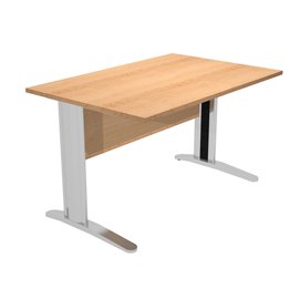 Scrivania lineare Easy - 120 x 80 x 72 cm - Faggio/grigio cromato