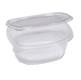 Contenitori ovali in PET - con coperchio incernierato - 16 x 13