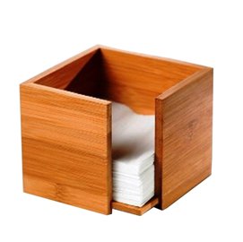 91100 Portatovaglioli - in bamboo - 19 x 19 x 10 cm - colore naturale - Leone