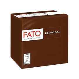 Tovagliolo - carta - 24 x 24 cm - 2 veli - cioccolato - Fato - conf. 100 pezzi