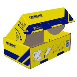 Scatola spedizioni Postal Box - M - 36 x 24 x 12 cm - giallo/blu - Blasetti