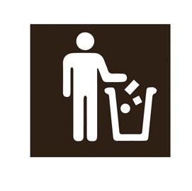 Etichetta adesiva raccolta differenziata - con icona "GENERICO" - 120 x 130 mm - vinile - bianco opaco - Medial