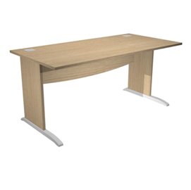 Scrivania Operativa Agorà Basic - fianchi a L melaminico - 140 x 80 x H 73 cm - rovere