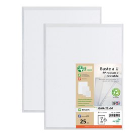 Buste a sacco Gaia - PP riciclato - 22 x 30 cm - buccia - trasparente - Sei rota - conf. 25 pezzi