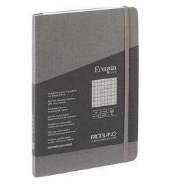 Taccuino Ecoqua Plus - con elastico - rilegatura cucita - A5 - 5 mm - 80 fogli - artracite - Fabriano