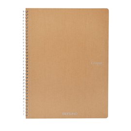 Maxiquaderno Ecoqua original - spiralato - A4 - 90gr - 5mm - 70 fogli - bruno - Fabriano