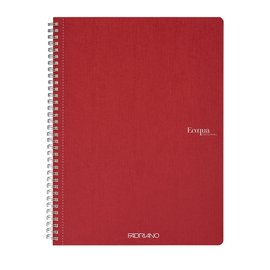 Maxiquaderno Ecoqua original - spiralato - A4 - 90gr - 5mm - 70 fogli - rosso scuro - Fabriano