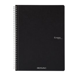Maxiquaderno Ecoqua original - spiralato - A4 - 90 gr - 5 mm - 70 fogli - nero - Fabriano