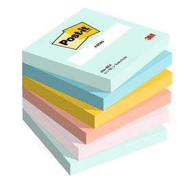 Blocco Post-it - 654-BEA - 76 x 76 mm - colori Beachside - 100 fogli - Post-it - conf. 6 pezzi