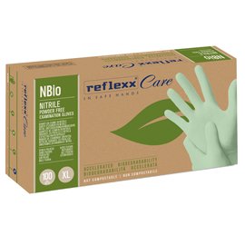 Guanti in nitrile bio - tg XL - verde pastello - Reflexx - conf. 100 pezzi