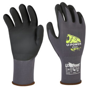 Guanti di protezione FLEX - con polsino marrone - taglia 09 - nero/grigio - U-Power