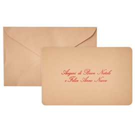 Biglietto natale con busta - 9 x 14 cm - stampa rosso - avana - Rex Sadoch