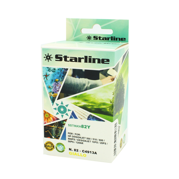 SSTINKH82Y Starline - Cartuccia ink Compatibile per HP N.82 - Giallo - 69ml