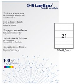 STL3025 Etichette adesive - in carta - permanenti - 70 x 42