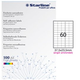Etichette adesive - in carta - angoli arrotondati - permanenti - 37