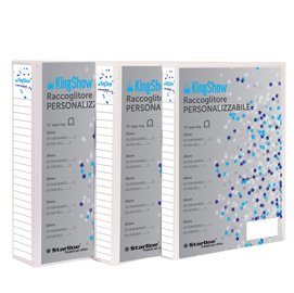 Raccoglitore personalizzabile KingShow - 22 x 30 cm - 4 anelli a D 25 mm - dorso 4 cm - bianco - Starline