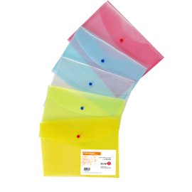 Busta con bottone - A4 - PP - colori assortiti - Starline