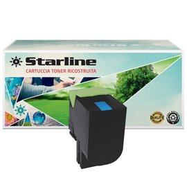 STLLELCS410C Starline - Toner Ricostruito - per Lexmark - Ciano - 70C2HC0 - 3.000 pag
