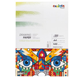 100235 Album disegno matita - A4 - 140 gr - 30 fogli - Carioca Plus