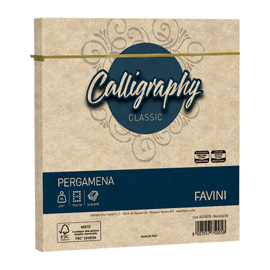 Busta Calligraphy Pergamena - 170 x 170 mm - 90 gr - nocciola 04 - Favini - conf. 25 pezzi