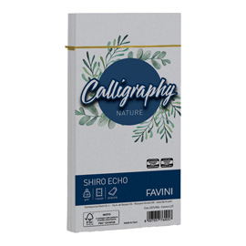 100426 Busta Calligraphy Shiro Eco - 110 x 220 mm - 120 gr - cenere - Favini - conf. 25 pezzi
