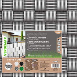100459 Striscia di occultazione privacy - 19 x 205 cm - PVC - grigio - Verdemax