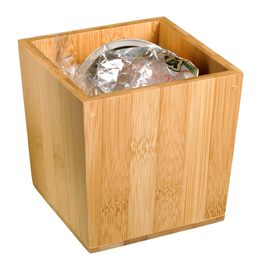 100558 Barattolo portarifiuti da tavola - 11 x 11 x 11 cm - bamboo - Leone