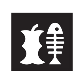 Etichetta adesiva raccolta differenziata - con icona "ORGANICO" - 120 x 130 mm - vinile - bianco opaco - Medial