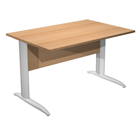 100805 Scrivania lineare Easy - 140 x 80 x 72 cm - Faggio/grigio alluminio