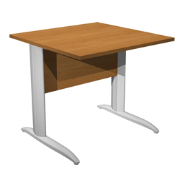 100818 Scrivania lineare Easy - 80 x 80 x 72 cm - Noce chiaro/grigio alluminio