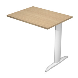 100836 Allungo reversibile dx/sx per scrivanie Easy - 80 x 60 cm - Rovere/grigio alluminio