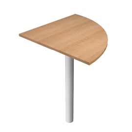 Raccordo angolare 90° per scrivanie Easy - 80 x 80 cm - faggio/grigio alluminio