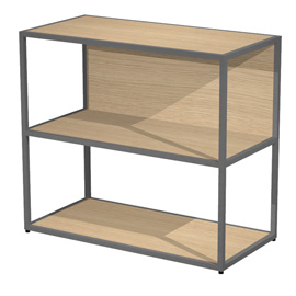 Libreria bassa a giorno Essence - 90 x 44 x 80 cm - Rovere/antracite