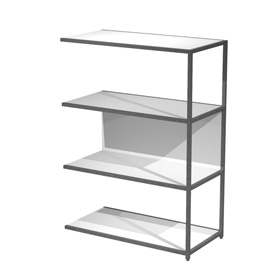Modulo aggiuntivo per libreria Modular - 90 x 44 x 122 cm - struttura metal antracite - bianco