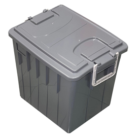 101103 Cassa multiuso - con coperchio e manici - 38 x 28 x 30 cm - 20 L - PP - grigio scuro/grigio chiaro - Mobil Plastic