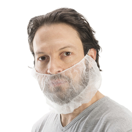 101562 Copribarba con elastico nucale - taglia unica - PLP - bianco - Worker - conf. 100 pezzi