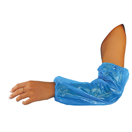 101564 Coprimaniche monouso - 40 cm - LDPE - azzurro - Worker - conf. 100 pezzi