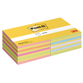 Blocco foglietti Post-it Cubo - 2028-0CPPX2 - 76  x 76 mm - colori assortiti neon/pastel - 450 fogli - Post-it - conf. 2 blocchi