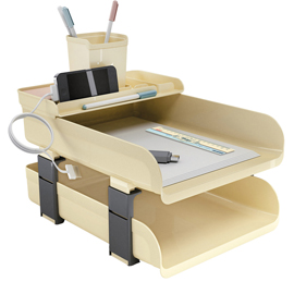 101901 Set scrivania Vintage Milk - 5 accessori - avorio - Arda