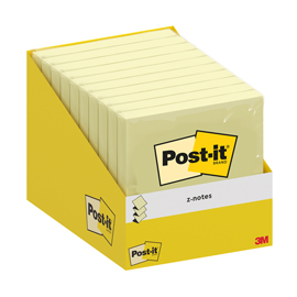 Blocco foglietti Post-it Z-Notes - 76 x 76 mm - giallo canary - 100 fogli - Post-it - conf. 10 blocchi