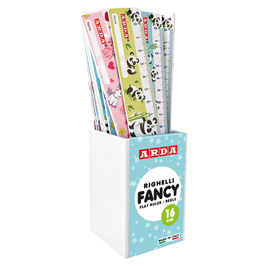 102246 Righelli Fancy - 16 cm - fantasie assortite - Arda - barattolo 24 pezzi