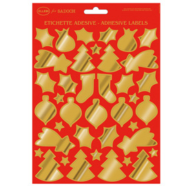 Stickers adesivi fustellati - motivi natale - oro - Rex Sadoch