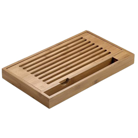 103060 Tagliere antibriciole - 40 x 24 x 4 cm - bamboo - naturale - Leone