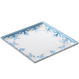 Piatto quadrato Linea Zante - 17 x 17 x 2 cm - melamina - Leone