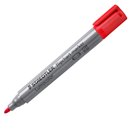 25289 Marcatore Lumocolor Flipchart 356 - a base d'acqua - punta tonda 2 mm - rosso - Staedtler